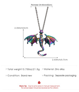 Collar con Colgante de Dragón de Fábrica con 21 Años de Experiencia, Joyería Gótica de Fantasía con Esmalte y Cristal - Product Image 6