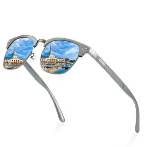 Klasik erkek marka tasarımcısı Polit güneş gözlüğü moda UV400 ayna Hipster kadın polarize güneş gözlüğü
