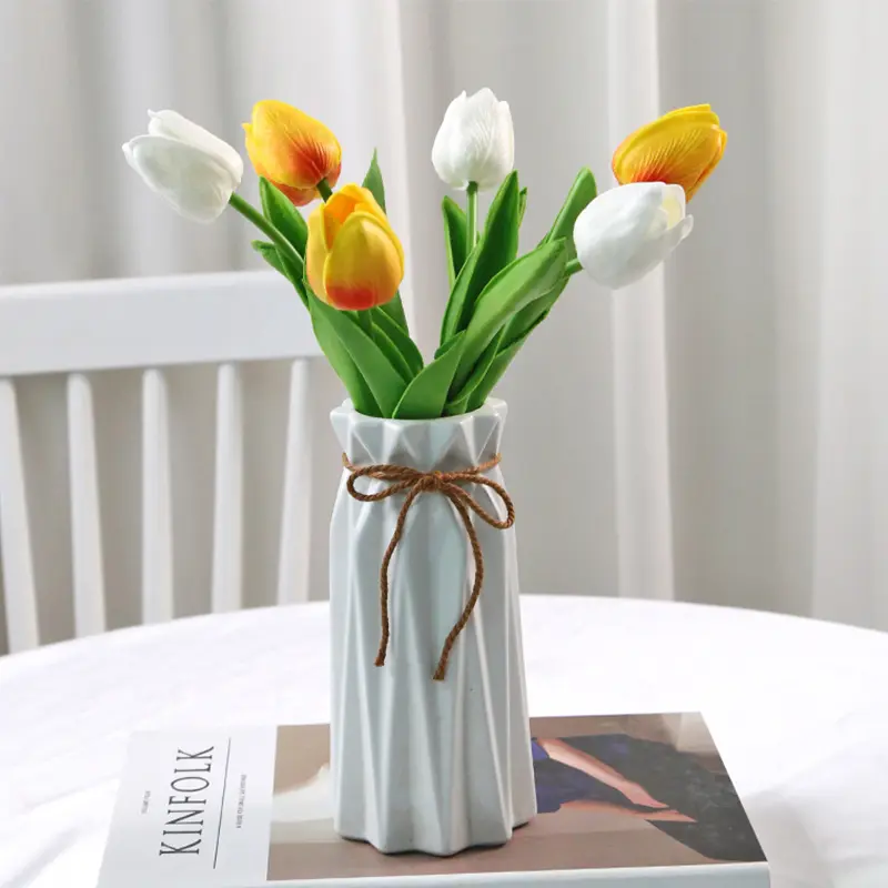 PU Tulip Artificial Flower Real Touch Artificial Bouquet Flower for Wedding Decoration Flowers Home Party Decor