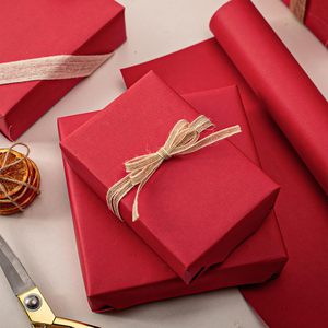 Yarcony Kraft Gift <b>Wrapping</b> <b>Paper</b> Roll Red 17 In X 33 Ft Recyclable Solid Color Craft <b>Paper</b> For Packaging Art Craft - Product Image 5