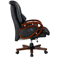 Chaise de bureau exécutive pivotante en cuir, siège en bois moderne, chaise de direction de luxe en PU, ensemble de meubles, personnalisation, vente en gros