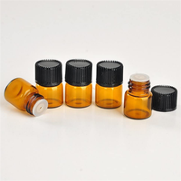 Mini flacons en verre ambré 1ML 2ML 3ML 5ML pour gouttes oculaires bouteilles d'échantillon d'huile essentielle avec bouchon à vis Carton emballé