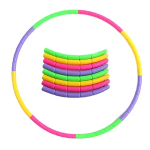 Atacado fitness hula hoops para crianças para adultos iniciantes destacável ajustável hoola hoop anel plástico hula hoops miúdo brinquedos