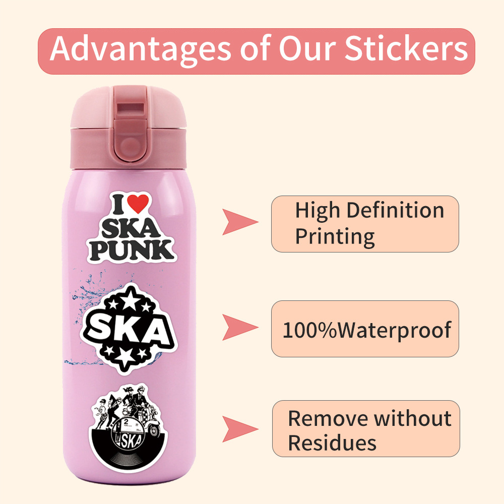 Ska Aufkleber Sticker Music is Life Listen To Ska Bands Rock ca. 9 cm