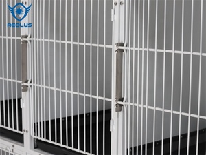 Hayvan arkadaşları için katı desen Snap düğmesi kapatma ile profesyonel büyük açık Metal köpek kafesi - Product Image 5