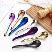 Cuillère écumoire mini Dingyue moderne colorée en acier inoxydable 304 plaqué, perforée, pour caviar, fondue chinoise, écrémeuse à soupe, réutilisable
