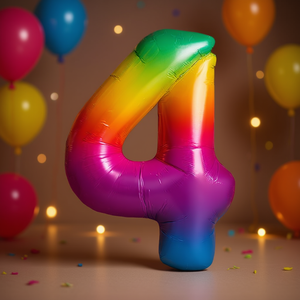 Globo de aluminio con el número 4 para fiestas, 100 cm, multicolor, decoraciones para fiestas de cumpleaños para niños - Product Image 3