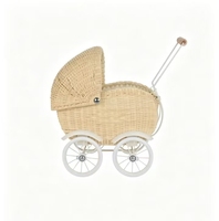 Chariots décoratifs en rotin naturel pour bébés et enfants, chariots à jouets en osier tressé faits à la main, paniers de couchage pour nouveau-nés