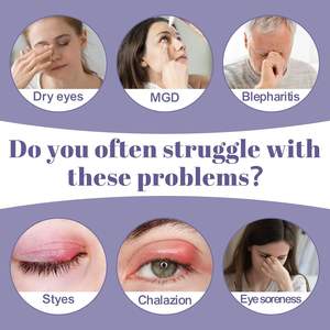 गर्म आंखों के मास्क को सूखी आंखों, ब्लीफराइटिस, 1500 माया रिचार्जेबल बैटरी और धोने योग्य कवर - Product Image 6