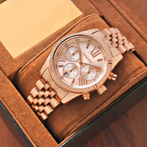 <span class=keywords><strong>Montre</strong></span> <span class=keywords><strong>Femme</strong></span> Haut de Gamme en Acier Inoxydable Or Rose 38mm 20mm, Aiguilles Lumineuses à Trois Yeux, Logo Personnalisé, <span class=keywords><strong>Étanche</strong></span> <span class=keywords><strong>100M</strong></span> - Product Image 3