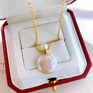 French Light Luxury Real Baroque Freshwater Pearl Perfume Bottle Pendant Necklace