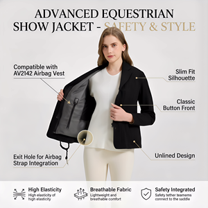 Veste de sécurité équestre premium 2-en-1 détachable avec airbag intégré et gilet airbag amovible pour cavaliers - Product Image 2