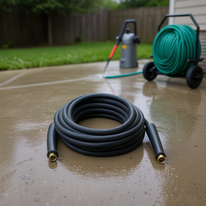 Ttake <b>Rubber</b> <b>Hose</b> Extension For Cleaning Machines 10 Ft Black Flexible Durable - Product Image 3