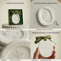 Diffuseur floral en céramique personnalisé pour cadeaux de mariage, pendentif désodorisant en pierre de gypse pour voiture, armoire ou maison