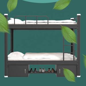 Literas modernas baratas de acero blanco para uso en el hogar para niños, literas gemelas sobre escuela completa, litera de uso en hotel y hostal con colchón - Product Image 4