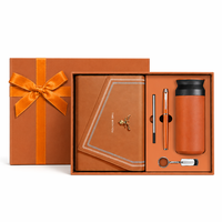 Ensemble cadeau de bloc-notes en cuir PU A5 avec broderie de logo personnalisé et stylo, avec boîte de présentation pour les promotions d'entreprise, Thanksgiving, Noël