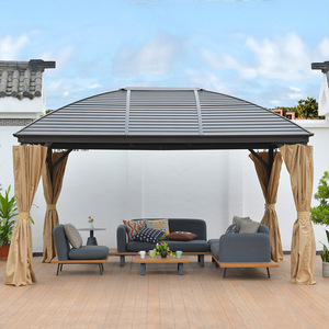 Gazebo en aluminium d'extérieur - Auvent de jardin contemporain pour cour, patio, zone de <span class=keywords><strong>piscine</strong></span> avec design léger - Product Image 5