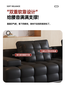 Italian Minimalist Lawrence Straight Genuine Leather <b>Set</b> Living Room <b>Large</b> Flat Designer Lawrence Genuine Leather Living Room So - Product Image 4