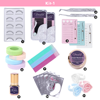 Ensemble de greffe de cils kit d'extension de cils pratique de maquillage Lashkit modèle de tête factice outils d'exercice de base pour débutant