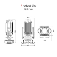 Projecteur LED extérieur 500W, IP65 étanche, dimmable, en alliage d'aluminium, avec motifs multiples réglables