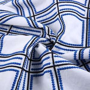 Construcción de tela bordada Lisa india de gasa de algodón con diseño de cuadros de última generación, el más novedoso de la semana, la primavera - Product Image 4