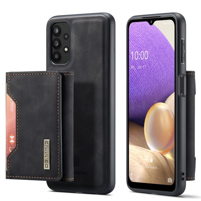DG.MING M2 Series Detachable Magnetic Tri-Fold Wallet Design Hybrid Case with Kickstand for Samsung Galaxy A32 5G/M32 5G