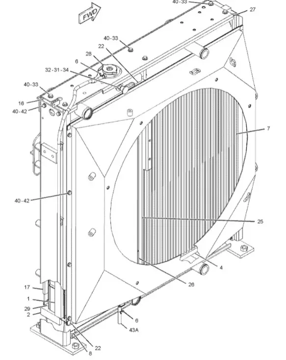 Enfriador de aceite hidráulico para excavadora Cat E320D, 312-8338