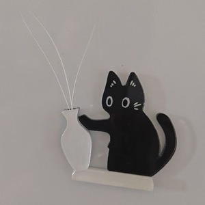Mignon Aimant de Réfrigérateur en Acrylique en Forme de Chaton, Aimant Magnétique pour Bouteille, Aimant en Forme de Moustache de Chat, 6 Pouces, Forme Irrégulière, pour Composition Florale, Cadeau d'Anniversaire - Product Image 2