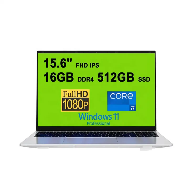 새로운 i7 11 세대 오리지널 노트북 15.6 인치 512GB 1TB SSD 화면 비즈니스 홈 오피스 컴퓨터 노트북