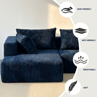 Ensemble de canapés modulaires compressés, design moderne en forme de L, avec mousse haute densité, scellé sous vide pour salon