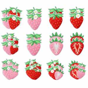 Patch brodé thermocollant en forme de fraise blanche crémeuse pour la décoration de vêtements pour enfants - Product Image 4