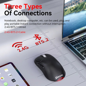 MIKESPN W17 เมาส์ออปติคอลไร้สายตามหลักสรีรศาสตร์ เมาส์แบบตั้งโปรแกรมได้สำหรับมือขวา ตัวรับสัญญาณ USB สายเคเบิลประเภทซี เมาส์สำหรับเล่นเกมบนเดสก์ท็อป - Product Image 2
