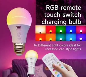 <span class=keywords><strong>Led</strong></span> Đèn <span class=keywords><strong>Dimmable</strong></span> 16 RGB ánh sáng bóng đèn có thể sạc lại thông minh Bóng đèn nhôm nhựa ấm trắng A60 A19 khẩn cấp sao lưu 15 Wát từ xa - Product Image 5