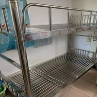 Lits superposés en acier inoxydable à double étage avec échelle pour dortoirs scolaires, usines et chantiers de construction