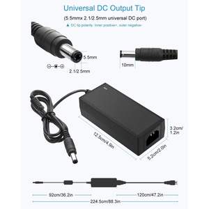 ALITOVE 24V DC <b>Power</b> <b>Supply</b> 48W AC/DC Adapter with 100~240V Range 2000mA Converter with 1.8A 1.5A 1.3A 1.2A Output Options - Product Image 3
