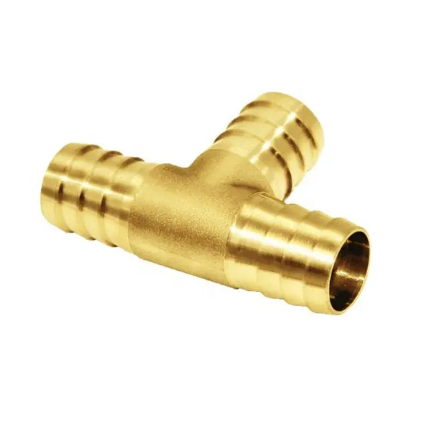 1/2 Inch Lead Free Brass Hose Barb T PEX Tee Brass Barbed Fittings