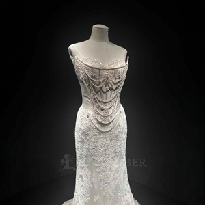 Vestido de Novia Moderno NT08 con Apliques, Manga Larga, Espalda de Perlas y Diseño de Encaje, Elegante Vestido de Novia para - Product Image 3