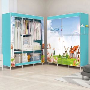 <strong>Cheap</strong> Non-Woven Fabric <strong>Wardrobe</strong> Easy to Assemble <strong>White</strong> Color <strong>Wardrobe</strong> Modern - Product Image 4