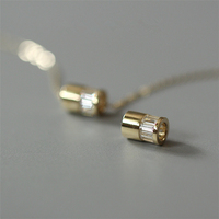 Collier délicat en zircon, chaîne avec pendentif, petit cristal, S925