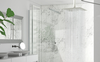 Pommeau de douche pressurisé carré en acier inoxydable de 10 pouces, haute pression et haut débit, design ultra-fin