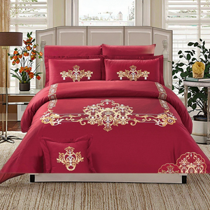 Chất lượng cao hiện đại Softy Đơn giản Đồng bằng không gây dị ứng tấm ga trải giường thêu Duvet cover hộ gia đình Nữ Hoàng Kích thước bộ đồ giường đặt - Product Image 1