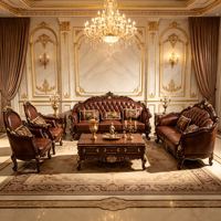 Canapé carré Ouniu turc de luxe en velours noir et or, garni d'éponge, style baroque royal, sculpté à la main, ensemble mobile pour salon