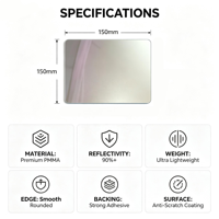 Tuiles murales en miroir acrylique autocollantes carrées arrondies en gros pour la décoration intérieure, le bricolage et l'ornement de salle de bain