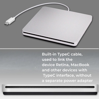 Unidades de CD de DVD de succión externa Tipo-C CD +-R/RW DVD +-Escritor de grabadora R/RW para computadora portátil Mac