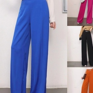 Pantalon décontracté pour femme, coupe ample, taille haute, couleur unie, fermeture élastique, confortable et élégant pour l'été - Taille XL - Product Image 6