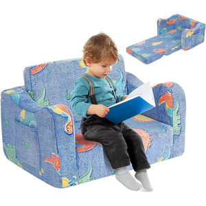 Canapé pour enfants, tabouret de lecture en tissu sur le thème des dinosaures, mousse haute densité, à partir de 3 ans - Product Image 2