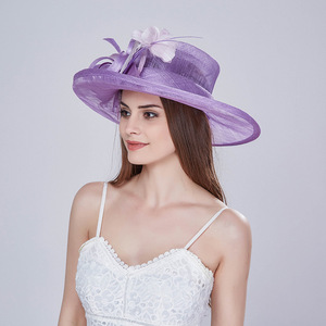 Sombrero de Sinamay con Plumas para Mujer, Elegante, Personalizado, para Eventos al Aire Libre, Carnaval, Fiesta, Boda, Banquete, Iglesia, Derby - Product Image 6