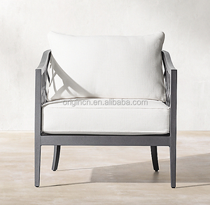 Canapé de luxe design 4 pièces, mobilier de patio extérieur, ensembles de canapés en aluminium métallique résistant à la rouille, fabriqués à la main - Product Image 4