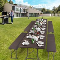 Table en plastique américaine populaire 8 pieds Tables en plastique de haute qualité pour les événements Mariage