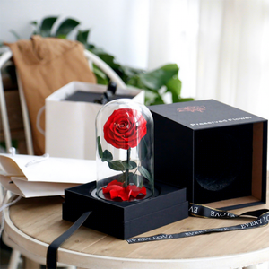 Scatola Regalo con Rosa Stabilizzata, Regali per la Festa della Mamma, Cupola di Vetro con Base, Decorazione per Matrimoni - Product Image 4